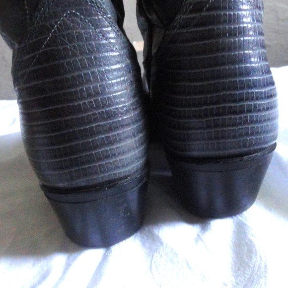 Acme Cowhide Lizard Reptile Embossed Cowboy Boots - Picture 7 of 9